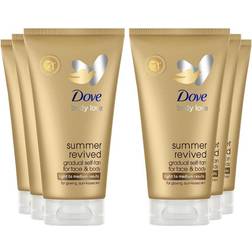 Dove Derma Spa Face Cream Summer Revived Self Tan 6x75ml Gold