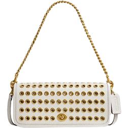 Coach Dinky Bag With Grommets - Brass/Chalk