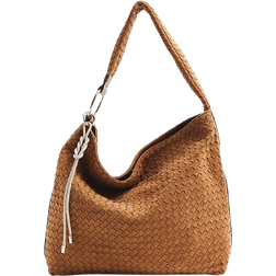 River Island Suedette Woven Slouch Bag - Brown