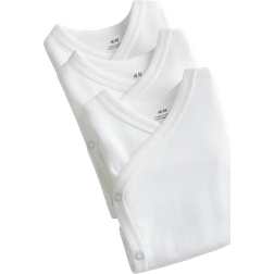 H&M White 3-pack wrapover bodysuits 6-9M