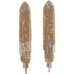 Shein Rhinestone Tassel Drop Earrings