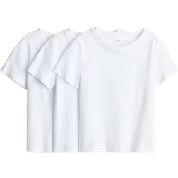 H&M Gutt Hvit 3-pack T-shirt 122/128 6-8Y