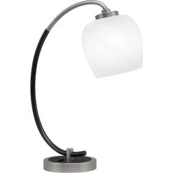 18.25 in Graphite and Matte Black Accent Desk with White Marble Glass Shade Table Lamp 18.2"