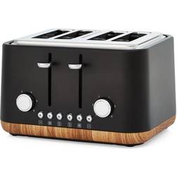 Dunelm Contemporary 4 Slice Matt Black