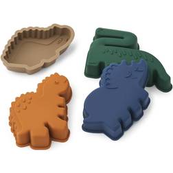 Liewood Gill Dino Sandformar 4-Pack Dinosaurs/Mist