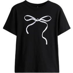 H&M Motif-detail T-shirt - Black