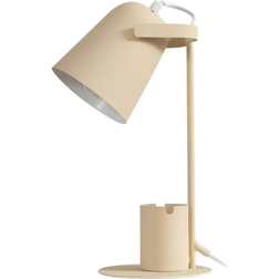 Lindby Tischleuchte Ilmar Ø 12 cm Beige/Weiß Tischlampe 38cm