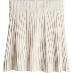 H&M Girls Beige Rib-knit A-line skirt 10-12Y