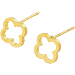 Shein 1pair Fashionable Vintage Clover Stud Earrings For Women, Minimalist Cartilage Bone Earring