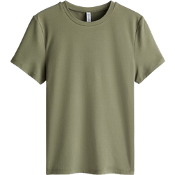 H&M Tætsiddende T-shirt - Grøn