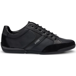 HUGO BOSS mens Saturn Low Profile Low Top Sneaker, Black