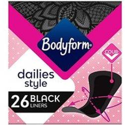 Bodyform Dailies Black Normal Panty Liners 26 Pack