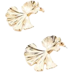 ASOS DESIGN Drop Earrings Textured Leaf - Gold Tone