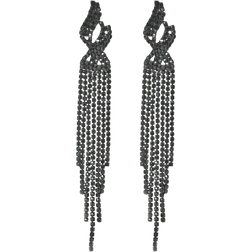 Shein 1pair Super Sparkling Full Rhinestone Long Tassel Earrings For Women, Suitable For Daily Wear