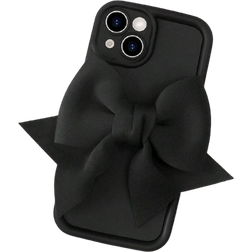 Shein 1pc Black 3d Bowknot Precision Hole Phone Case Compatible With Iphone 15 Pro Max/ 15 Plus