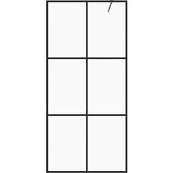 vidaXL Duschvägg Med Klart ESG-Glas 80x195 cm Svart 800x1950mm