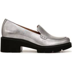Naturalizer Cabaret Loafer Women's Silver Metallic Loafers Block Lug