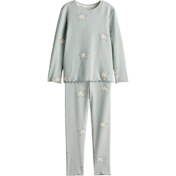 H&M Green Ribbed Cotton Pyjamas - Green