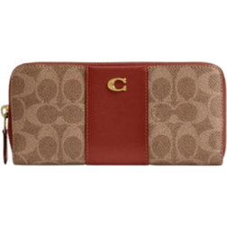 Coach Essential Signature Canvas Accordion Zip Wallet - Tan Rust