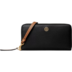 Tory Burch Robinson Pebbled Zip Continental Wallet - Black