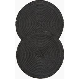 H&M Runde Tischsets 2er-Pack D38 Schwarz Platzdeckchen Schwarz (38x38cm)