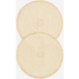 H&M Runde Tischsets 2er-Pack D38 Platzdeckchen Beige (38x38cm)