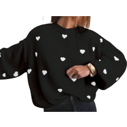 Shein Cute Casual Love Jacquard Sweater