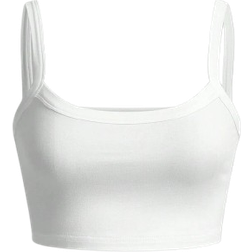 Shein Casual Simple Thick Strap Tight Crop Top Tank Suitable For Summer