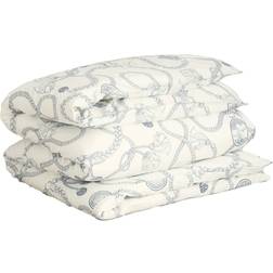 Gant Home Sailing Bettdeckenbezug 220x220 cm Bettbezüge Baumwolle Eggshell Bettbezug Beige, Blau (220x220cm)