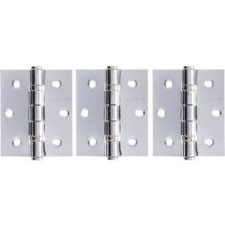 4fire Ball Bearing Hinge Polished 3mm FD130 pack of 3 Silver 3pcs 102x76mm