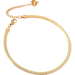 Shein 1pc Ladies Stainless Steel Color Snake Bone Anklet Titanium Steel Anklet