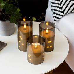 Olsen Home Glass Transparent LED-ljus 17.5cm 3st