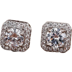 Shein Cubic Zirconia Decor Stud Earrings