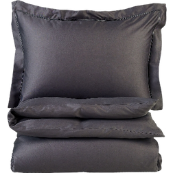 Luxor Egyptisk Bomull Sateng Sengesett 140x220 cm Dynetrekk Grå (220x140cm)