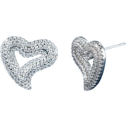 Shein Cubic Zirconia Heart Stud Earrings