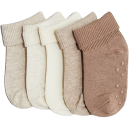 H&M Baby Beige 5-pak skridsikre strømper