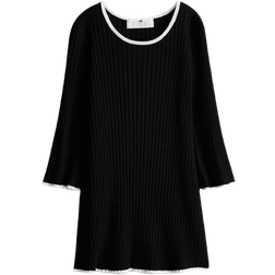 H&M Girls Black Rib-knit dress 6-8Y