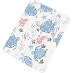Shein pc Cute Blue Sea Turtle Patterned Silicone Protective Case With Pen Holder IPad Samsung Tabl