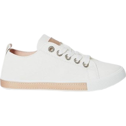 Oasis Bonita Diamante Eyelet Lace Up Trainers Rose Gold