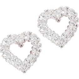 Shein pair Trendy Elegant New Style Geometric HeartShaped Rhinestone Stud Earrings For Women Daily Casual Birthday Gifts