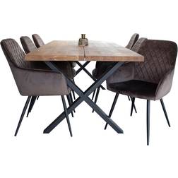 Ebuy24 Moss Essgruppe 2 7-teilig Tischgruppe 95x200cm 7Stk.