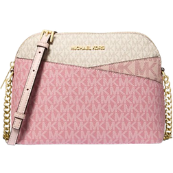 Michael Kors Jet Set Travel Medium Color-Block Signature Logo Crossbody Bag - Pink