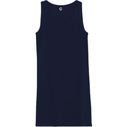 Cubus Long Tank Top with Wide Shoulder Straps - Dark Blue