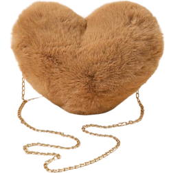 Shein 1pc Girls Fluffy Heart Design Crossbody Bag