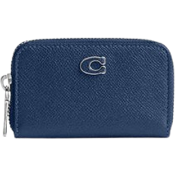 Coach Small Zip Around Card Case - Deep Blue