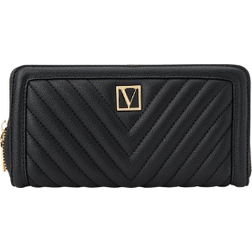 Victoria's Secret v-quilted the zip around wallet leather $44 black