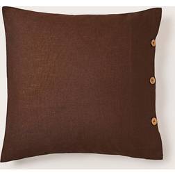 Dunelm Cotton Linen Square Pinecone Cushion Cover Brown (43x43cm)