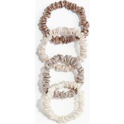 H&M Silk Scrunchies Beige/Light Greige 4-pack