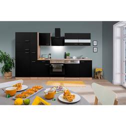 Respekta Economy Küchenblock 310 cm schwarz, Eiche Sonoma, KB310ESSCGKE