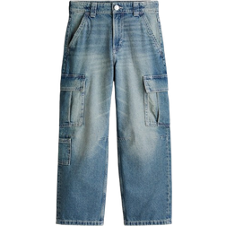 H&M Boys Blue Wide-leg Cargo Jeans